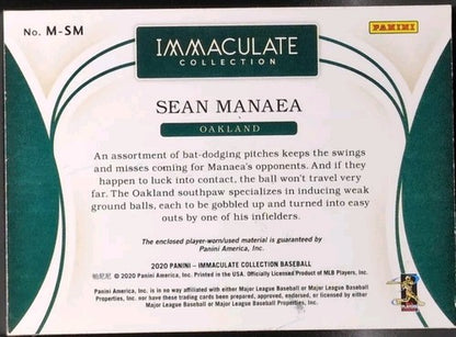 SEAN MANAEA 2020 Panini Immaculate Jersey LAUNDRY TAG MLB LOGO PATCH #/5 Mets As