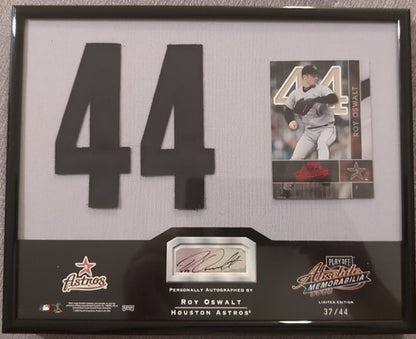 ROY OSWALT 2002 Absolute Signing Bonus AUTO JERSEY NUMBER PATCH FRAME /44 Astros