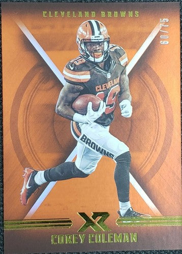COREY COLEMAN 2017 Panini XR Short-Print ORANGE SP #60/75 Cleveland Browns #25