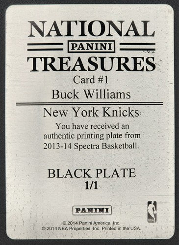 BUCK WILLIAMS 2013-14 Panini Spectra Spectacular PRINTING PLATE SP 1/1 Knicks of