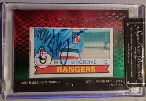 MIKE HARGROVE 2013 Tristar SignaCuts Honors 1979 Topps Cut AUTO GREEN /5 Rangers
