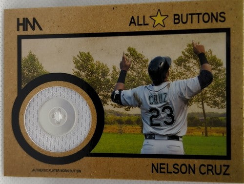 NELSON CRUZ 2017 Hits Memorabilia Game Used All-Star Jersey BUTTON PATCH #1/1 of