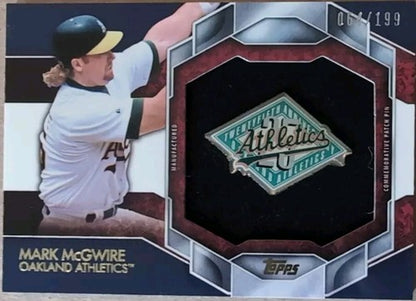 MARK McGWIRE 2015 Topps Series 2 Commemorative Athletics LOGO PATCH PIN /199 A's
