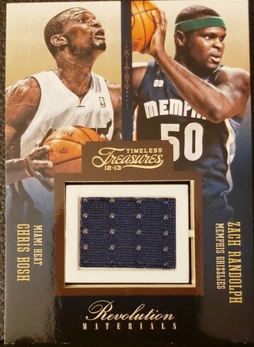 Chris BOSH Zach RANDOLPH 2012-13 Panini Timeless Treasures Dual Jersey #/75 Heat