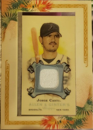 JORGE CANTU 2006 Topps Allen & Ginter Framed MINI Game Used JERSEY Relic SP Rays