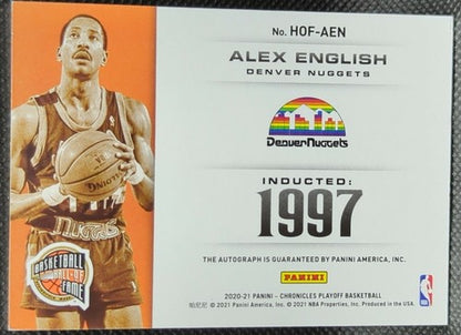 ALEX ENGLISH 2020-21 Panini Chronicles Playoff Hall of Fame Blue Ink AUTO SP /99