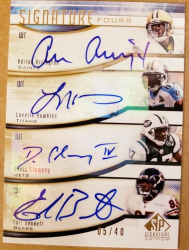 Earl BENNETT Lavelle HAWKINS CLOWNEY ARRINGTON 2009 SP Signature QUAD AUTO #/40