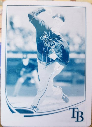 JEFF NIEMANN 2013 Topps MINI Online Exclusive MLB PRINTING PLATE SP #1/1 of Rays