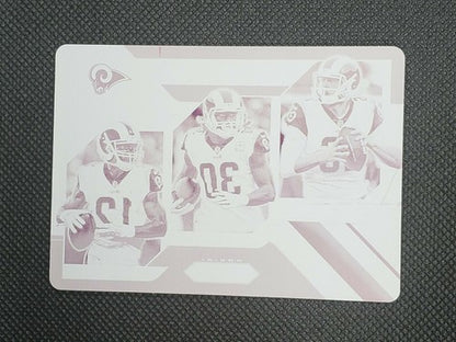 Jared GOFF Brandin COOKS GURLEY 2018 Panini Prizm TRIPLE PRINTING PLATE 1/1 Rams