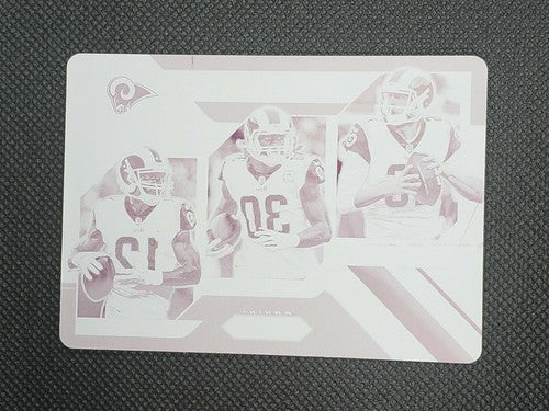 Jared GOFF Brandin COOKS GURLEY 2018 Panini Prizm TRIPLE PRINTING PLATE 1/1 Rams