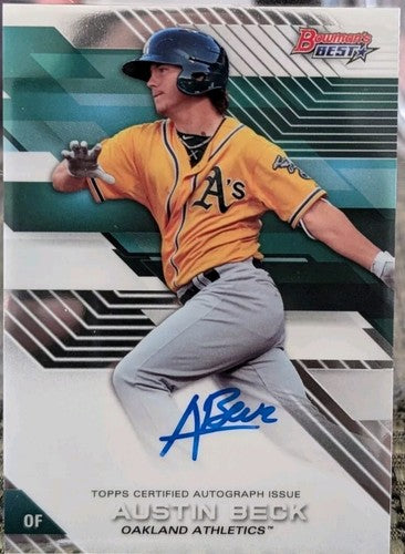 AUSTIN BECK 2017 Topps Bowman's Best Of Prospect RC AUTO SP As Athletics Dodgers