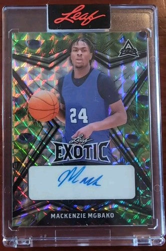 MACKENZIE MGBAKO 2022-23 Leaf Exotic AUTO Mosaic PEACOCK SP #/5 Indiana Hoosiers