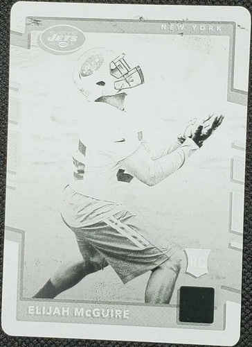 ELIJAH McGUIRE 2017 Panini Donruss RC PRINTING PLATE SP #1/1 Jets Patches One of