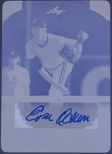 EVAN ODUM 2015 Leaf Perfect Game National RC AUTO PRINTING PLATE SP #1/1 UNC ECU