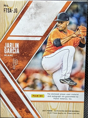 ð JARLIN GARCIA 2017 Panini Elite Extra RC DUAL AUTO JUMBO PATCH #1/10 Marlins