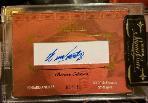 EDUARDO NUNEZ 2011 TriStar SignaCuts Bronx Cut AUTO Autograph SP #02/10 Red Sox