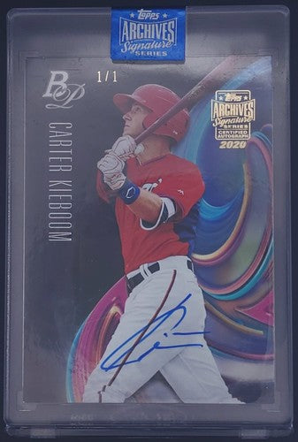 CARTER KIEBOOM 2020 Topps Archives Signature Series 2018 Platinum RC AUTO SP 1/1