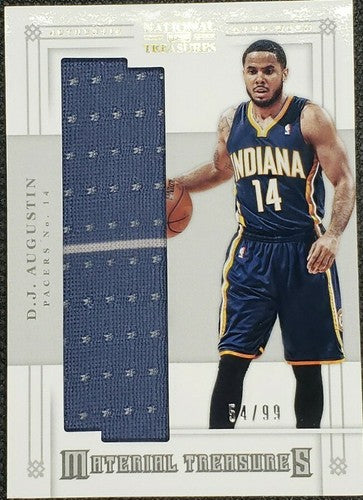 D.J. AUGUSTIN 2012-13 National Treasures JUMBO Game Used Jersey SP /99 Pacers DJ