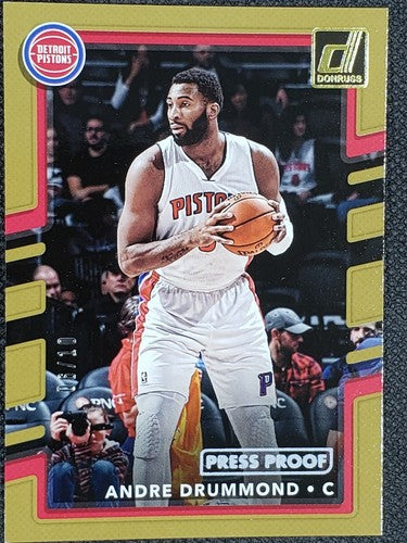 ANDRE DRUMMOND 2017-18 Panini Donruss GOLD Press Proof SP #06/10 Pistons 76ers