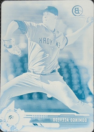 DOMINGO ACEVEDO 2017 Bowman Chrome Mini RC PRINTING PLATE SP #1/1 Yankees One of