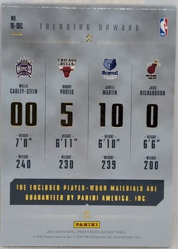 Bobby PORTIS MARTIN RICHARDSON CAULEY-STEIN 2015-16 Preferred Jersey BOOKLET 199