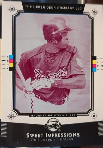ONIL JOSEPH 2004 Upper Deck Sweet Spot Impressions RC PRINTING PLATE #1/1 Braves