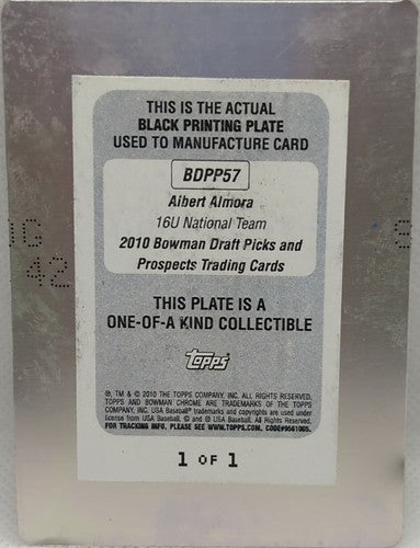 ðºð¸ ALBERT ALMORA JR 2010 Bowman Draft Picks Prospects PRINTING PLATE #1/1 USA