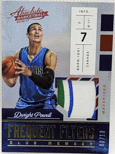 DWIGHT POWELL 2016-17 Panini Absolute Jersey PATCH GOLD SP #08/10 Mavericks Mavs