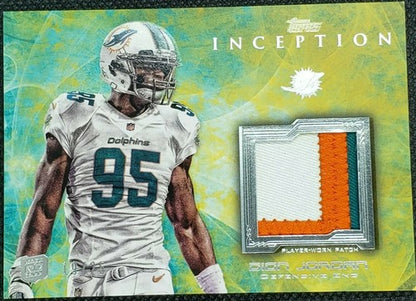 DION JORDAN 2013 Topps Inception RC JERSEY Number PATCH YELLOW SP #/25 Dolphins