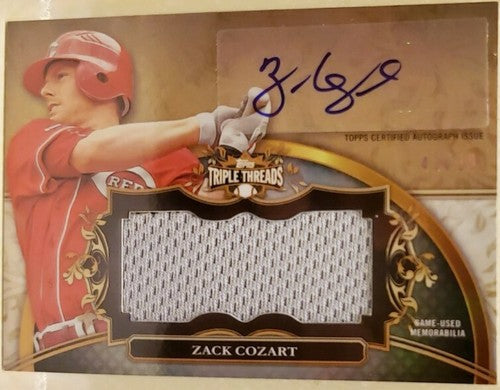 ZACK COZART 2013 Topps Triple Threads Unity Dual AUTO Game Used Jersey #/99 Reds