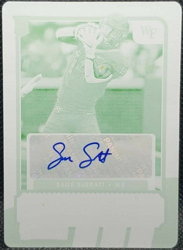 SAGE SURRATT 2021 Panini Contenders Draft Picks RC AUTO PRINTING PLATE 1/1 Lions