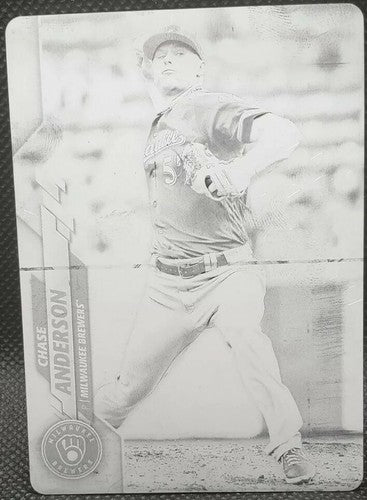 CHASE ANDERSON 2020 Topps Series One of PRINTING PLATE SP #1/1 Brewers Phillies
