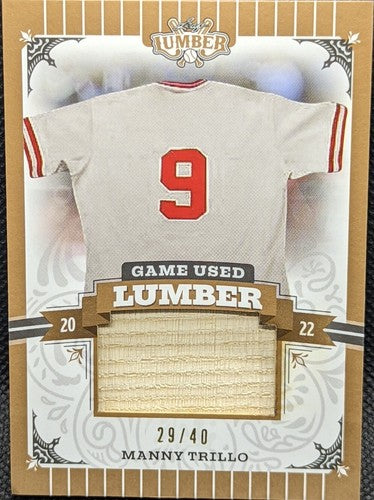 MANNY TRILLO 2022 Leaf Lumber JUMBO Game Used BAT PATCH Relic #/40 Phillies Cubs