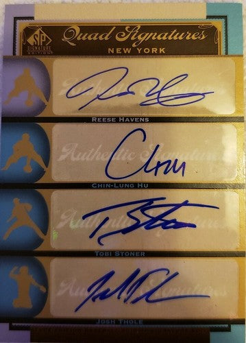 Josh THOLE Tobi STONER Chin-Lung HU Reese HAVENS 2012 SP Signature QUAD AUTO RC