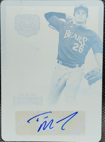 TATE MATHENY 2015 Panini Contenders RC AUTO PRINTING PLATE #1/1 Red Sox Mike of