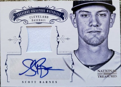 SCOTT BARNES 2012 National Treasures DUAL AUTO Game Used Jersey SP /99 Cleveland