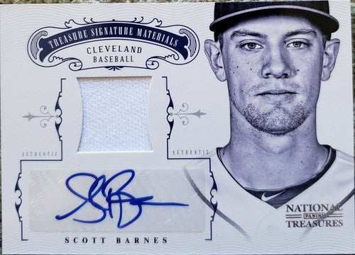 SCOTT BARNES 2012 National Treasures DUAL AUTO Game Used Jersey SP /99 Cleveland
