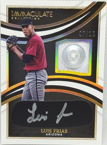 LUIS FRIAS 2022 Panini Immaculate DUAL Eye Black AUTO Jersey BUTTON PATCH SP /10
