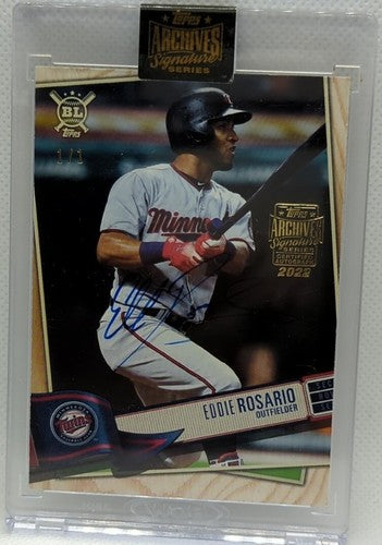 EDDIE ROSARIO 2022 Topps Archives 2019 Big League AUTO SP #1/1 Twins Braves of