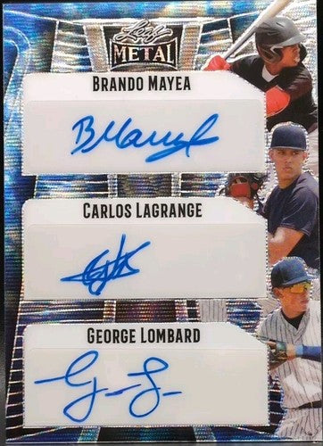 Brando MAYEA George LOMBARD JR LAGRANGE 2023 Leaf Metal TRIPLE AUTO #1/1 Yankees