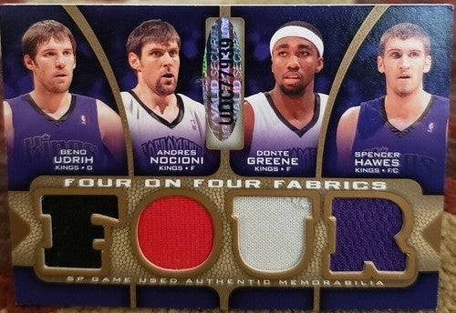 Monta ELLIS WRIGHT Corey MAGGETTE Beno UDRIH 2009-10 SP Game Used Quad Jersey
