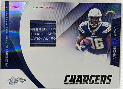 â¡ VINCENT BROWN 2011 Panini Absolute Memorabilia RC Jersey LAUNDRY TAG PATCH #/5