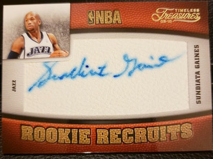 SUNDIATA GAINES 2009-10 Panini Timeless Treasures Recruits AUTO Gold SP /10 Jazz