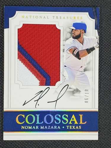 NOMAR MAZARA 2017 National Treasures Colossal DUAL AUTO Jumbo Jersey PATCH #6/10