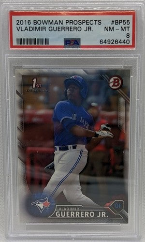 VLADIMIR GUERRERO JR 2016 Topps Bowman Prospects 1st RC Graded PSA 8 Near Mint