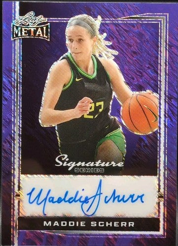 MADDIE SCHERR 2024 Leaf Metal Signature Series AUTO PURPLE #1/1 TCU Horned Frogs
