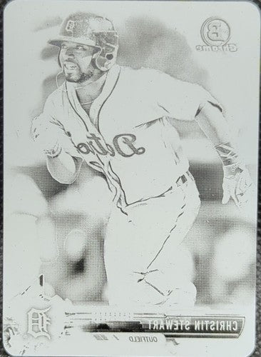 CHRISTIN STEWART 2017 Topps Bowman Chrome Mini PRINTING PLATE #1/1 Tigers One of