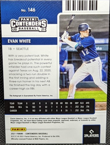 â EVAN WHITE 2021 Panini Contenders Rookie Draft Ticket Variation RC AUTO SP /99
