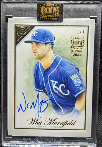 WHIT MERRIFIELD 2022 Topps Archives 2019 Gallery AUTO SP 1/1 Royals Blue Jays of