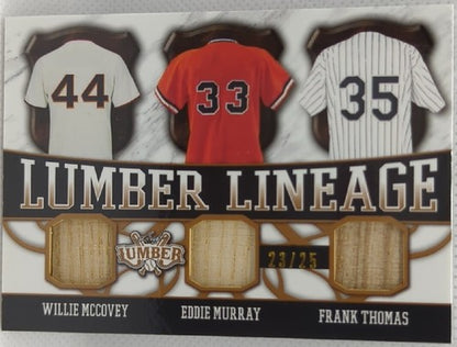 Frank THOMAS Willie McCOVEY Eddie MURRAY 2022 Leaf Lumber TRIPLE BAT PATCH Relic